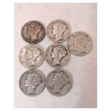 7 Mercury dimes mixed years