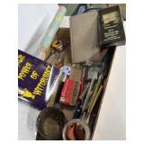 Fountain pen, marbles, Bass window sticker, the