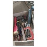 Pliers , hammers, c clamp, wire cutters and other