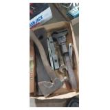 Levels pipe wrench, roofing hammer and more