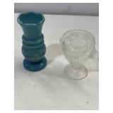 English Victorian blue or turquoise hand-blown