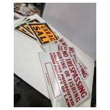 6 Metal no trespassing signs and for vintage
