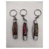 3 pocket knife keychains
