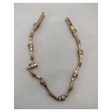 Silver gold tone link bracelet purple and clear