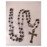 Silver Cross rosary beads