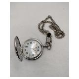 Quartz pocket watch with chain