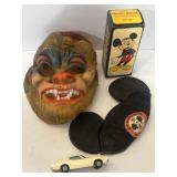 Vintage wolf man mask, Funmate Go Car 1971 Ford