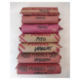 7 rolls wheat pennies mixed years