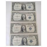 4 1935 blue seal silver certificate 1$