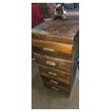 5 drawer wooden organizer stand
