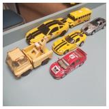 Group of toy cars.