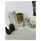 Jadeite Glass, Wooden Bucket, Salt & Pepper