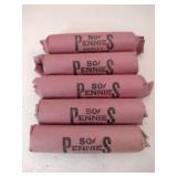 5 Rolls pennies mixed years