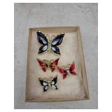 Butterfly Brooch and pin set