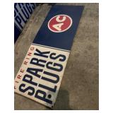 Fire ring, spark plugs, metal sign 24ï¿½ x 9ï¿½