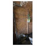 Fishing poles , lures, tackle and content of wall