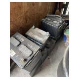 Nine used batteries