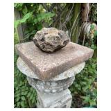 Concrete flower planner, geode  rock, and paver j