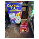 Candle kid talking Christmas candle and orange
