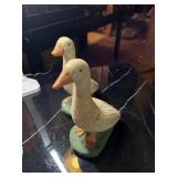 2 concrete ducks 9 1/2 inches