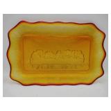Yellow/ orange Indiana glass last supper.  11x7