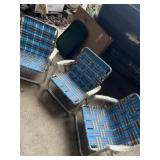 3 aluminum webbed folding lawn chairs