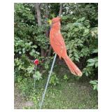 Decorative large, robin on a pole