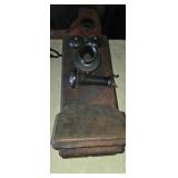 Wooden Kellogg Wall Mounted Crank Telephone