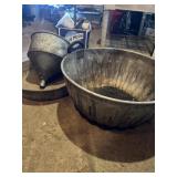 2 galvanized, drain pans, and one galvanized