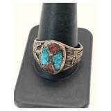 Silver native American turquoise Ring unmarked