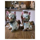 2 chalkware dog banks marked Ernie