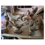 Horse and Pheasant Figures marked Japan