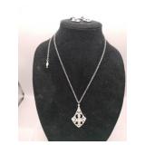 Sarah Coventry silver tone necklace with matching