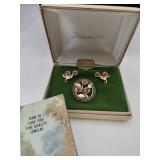 Vintage Krementz brooch w/matching screw back