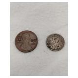 Canadian King George V 5 cents Lincoln counter