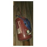 Air tank with bead blaster attachment