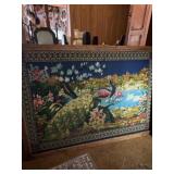 Turkish velvet wall tapestry rug featuring a
