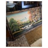 Polynesian expressionist landscape oil painting