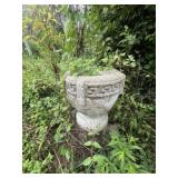 Concrete garden planter with Greek key design