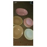 Melmac plates and other plastic dinner ware