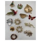 Brooches animals Christmas tree butterfly baskets