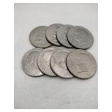 8 Eisenhower 1971 dollar coins