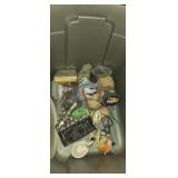 Frisbee, decorative figurines,  candle holder and