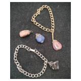 Gold tone and silver tone bracelets shinny Rock