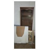Painted trunk chest, shelving and coors display