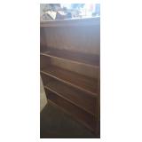 Short wooden 4 shelf bookcase 36x10x48in