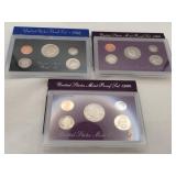 Mint  proof sets 1983, 89 and 90