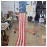 Skinny 48 star fabric American flag 16in x 117in