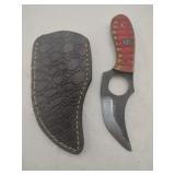 Damascus style Skinner Knife w/ sheath   3.5'