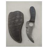 Damascus style Skinner Knife w/ sheath   3.5'